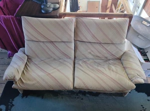 Saporiti 2Sitzer Designer Couch beige/rot Ital. Edelmöbel  - Bild 1 von 5