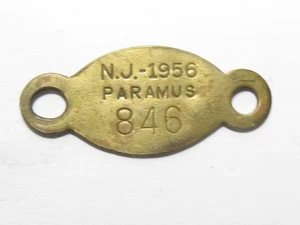 1956 Paramus New Jersey NJ Dog Tax Tag License - #65037 - Picture 1 of 2