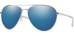 Smith Optics Layback Polarized Silver-Tone Aviator Sunglasses - 20406201060QG - Picture 1 of 3