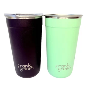 Frank Green Party Cups Reusable Stainless Steel Cups Green Black - Picture 1 of 7