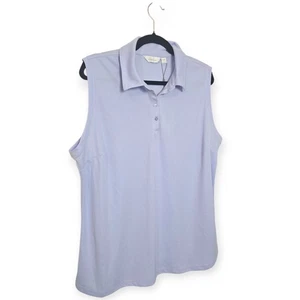 Neu mit Etikett Walter Hagen Clubhouse DAMEN XXL ÄRMELLOSES POLO PERIWINKLE LILA GOLF - Bild 1 von 4