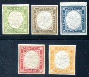 1861 Italien nicht ausgegeben Serie 5 perfekte Werte komplette Serie 5 Val. postfrisch - Bild 1 von 1
