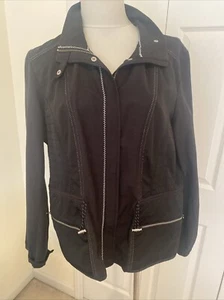 Chicos Zip Front Windbreaker Jacket Sz 3 L - Picture 1 of 9
