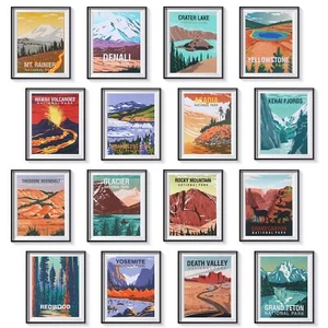 16Pcs Vintage National Park Posters 12x16 Inch National Park Art Prints Wall Art - Picture 1 of 6