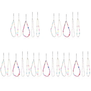 Set of 5 Mobiltelefon Lanyard Perlenkette Perlmutt Handy-Anhängerband - Photo 1/12