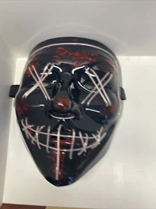 Halloween Clubbing Leuchtende LED Maske Kostüm Rave Cosplay Party Säuberung 3 Modi - Bild 1 von 3