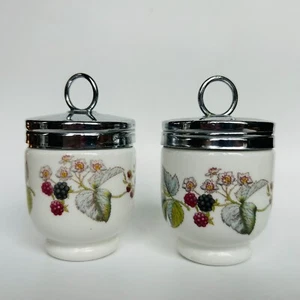 Royal Worcester Porzellan Floral Egg Coddler 2 Stück - Bild 1 von 10