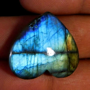 Venta al por mayor 28,60 quilates. Piedra preciosa cabujón corazón labradorita fuego milagroso natural - Imagen 1 de 3