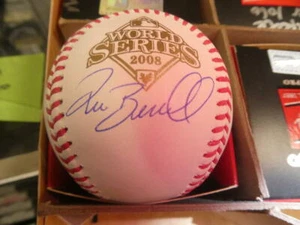 Béisbol Pat Burrell de los Filis de Filadelfia 2008 firmado Serie Mundial WS certificado de autenticidad - Imagen 1 de 1