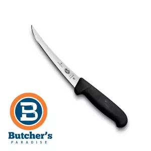 Butcher's 5" Victorinox Black Boning Flexible Curved Knife Swiss - Picture 1 of 1