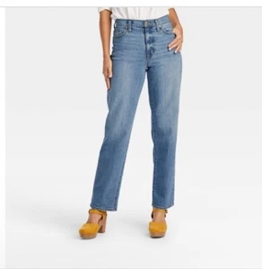 Damen 90er High-Rise Vintage Straight Jeans - Universal Thread - blau Gr. 6 kurz - Bild 1 von 4