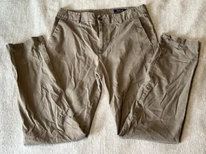 Polo Ralph Lauren Chino Pants Mens 20 W31 L30 Tapered Leg Gray Khaki Flat Front - Picture 1 of 12