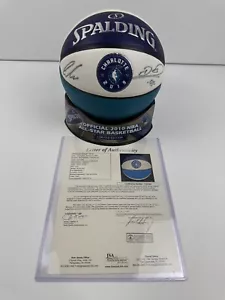Signed 2019 NBA All-Star Game Ball Luka Doncic/Dirk Nowitzki 1 of 1 (JSA) - Picture 1 of 5