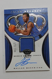 2019 PANINI BLAU RC JALEN BRUNSON KRONE ROYALBLAU AUFNÄHER Rookie SIGNIERT - Bild 1 von 4
