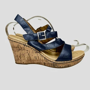 B.O.C Schirra Keilsandalen asymmetrische Riemen dunkelblau Damengröße 11M - Bild 1 von 12