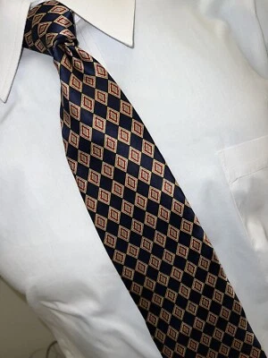 ASHFORD & BROOKS CORBATA HOMBRE AZUL CON ROJO AMARILLO FORMA GEOMÉTRICA 3,75 X 59 NUEVA SIN ETIQUETAS Foto 1 de 4