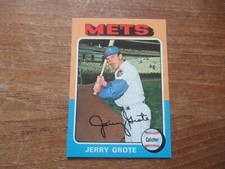 1975 TOPPS JERRY GROTE #158 NEW YORK METS HIGH GRADE LOOKS PACK FRESH!!