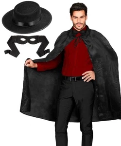 Hombre Bandido Zorro Villano Asesino Español Superhéroe Mexicano Vestido Elegante Disfraz - Imagen 1 de 1