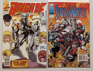 Brigade 1 & Stormwatch 1 Newsstand Variants Jim Lee Rob Liefeld Image Comics - Picture 1 of 5