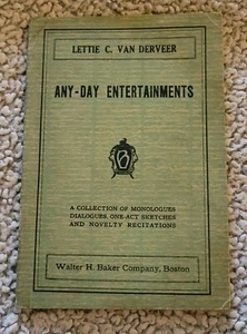 Any-Day Entertainments by Lettie C Van Derveer 1922 - Picture 1 of 2