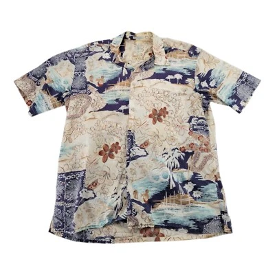 Vintage Burma Bibas Hawaiian All Over Print Button Down Shirt Mens L - Image 1 of 4
