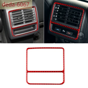 Red Carbon Fiber Rear Air Vent Outlet Panel Trim For VW Golf 8 MK8 GTI 2021-2023 - Picture 1 of 11