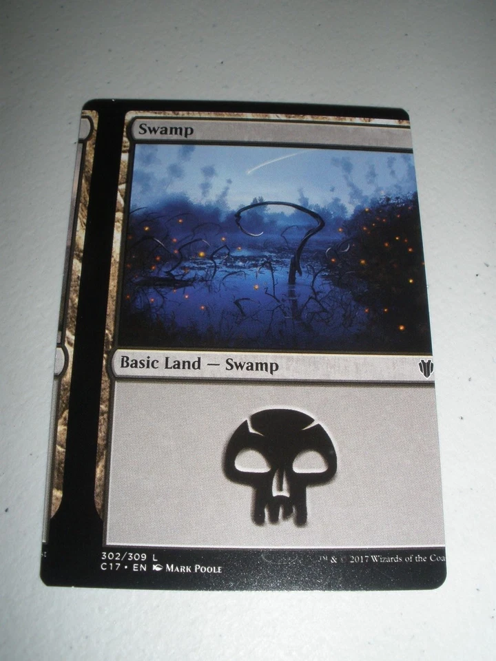 MTG Magic Commander Miscut Misprint Swamp / Swamp #302 x1 NM - Image 1 of 1