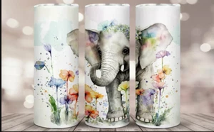 Elephant 20 Unzen Thermo dünner Becher mit Schiebeverschluss Deckel und Strohhalm - Bild 1 von 1