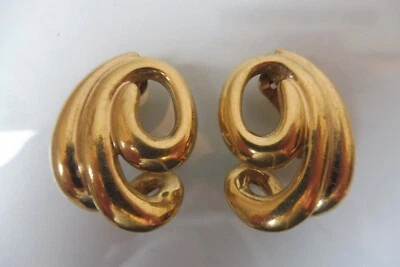 Pierre Lang , schöne , große PL - Ohrringe / Clips  ,  vergoldet , 3,5cm - Bild 1 von 4