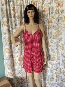 100% Silk Night Dress Red Size L - Picture 1 of 6