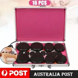16PCS Hot Stone Heater Kit w/ Carry Case Hot Stones Spa Massage Heat Box AU - Picture 1 of 18