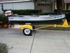 Vintage Alumacraft Boat Plus 1958 Elec. Start Johnson 18hp And Tee Nee Trailer