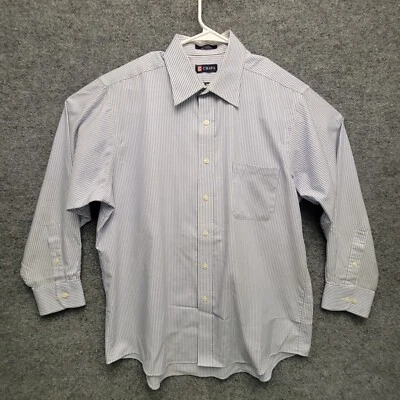 Chaps Shirt Mens L White Blue Striped Button Up Long Sleeve - Image 1 of 4
