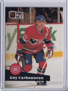 1991-92 Pro Set Hockey Guy Carbonneau French Canadiens Card #130 - Picture 1 of 2