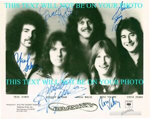 JOURNEY GROUP BAND SIGNED AUTOGRAPH 8x10 RPT PHOTO ALL 5 STEVE PERRY NEAL SCHON