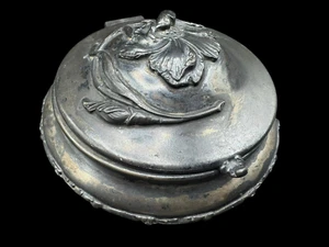 Antike Jugendstil Silber Schmuckschatulle Homan 4" aufklappbar floral - Bild 1 von 12