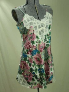 Vintage Victorias Secret Gold Label Floral Babydoll Nightie Medium Lace Trim - Picture 1 of 7