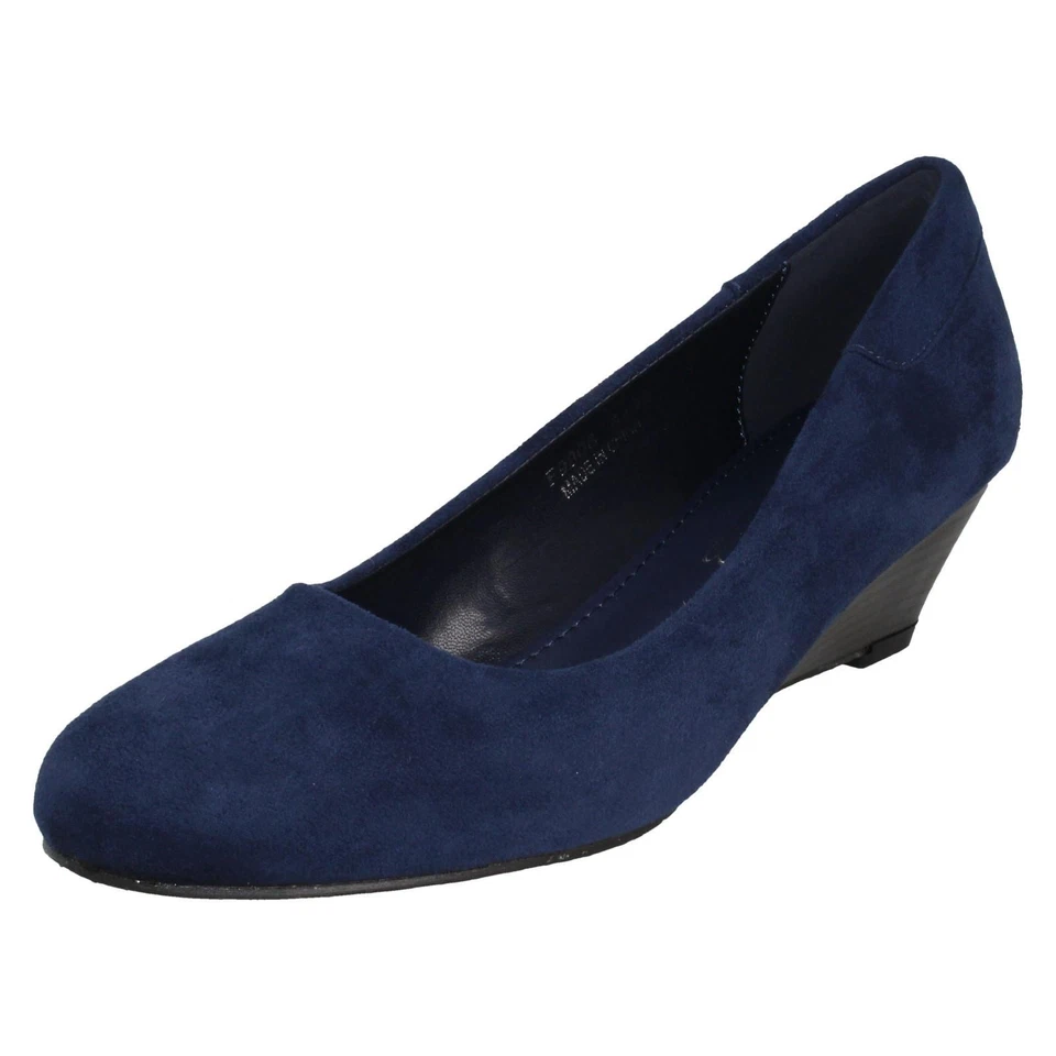 Mujer Spot On Bajo Zapatos de Salón Cuña - F9R806 - Imagen 1 de 1