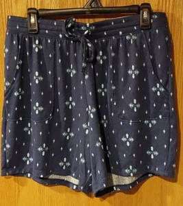 New Women's Sonoma Mid Rise PJ Sleep Shorts sz Medium Blue -4681 - Picture 1 of 5