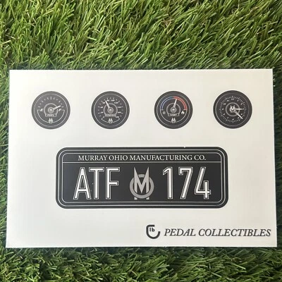 Juego de calcomanías personalizadas Murray Flat Face Pedal Car - matrícula + pegatina medidor de tablero Foto 1 de 4