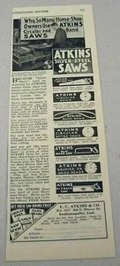1930 Print Ad Atkins Silver Steel Saws Made in Indianapolis,IN - Picture 1 of 1