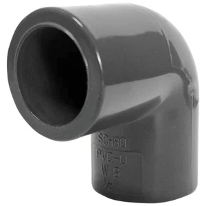Sch 80 PVC 1/2 Inch 90 Degree Elbow Socket Connect - Picture 1 of 5