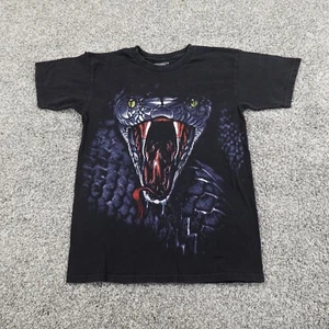 Ecko Unltd Shirt Mens Small Black Snake Viper AOP Graphic Skater Grunge Hip Hop - Picture 1 of 9
