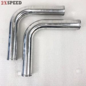 (Two)Universal Aluminum Piping 2.5" 63.5mm O.D. 90 Degree Bend - Picture 1 of 7