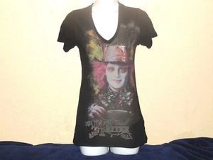 Disneys Alice im Wunderland Der verrückte Hutmacher T-Shirt Damen Small V-Ausschnitt - Bild 1 von 3