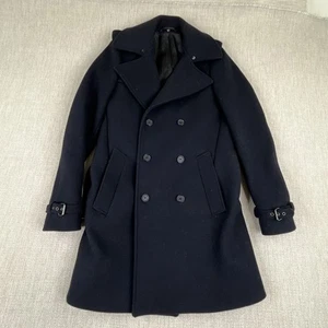 The Kooples Wool Coat Mens 46 / S Navy Blue (READ) Designer Luxury Classic City - Picture 1 of 24