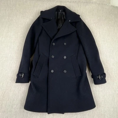 The Kooples Wool Coat Mens 46 / S Navy Blue (READ) Designer Luxury Classic City - Image 1 of 4
