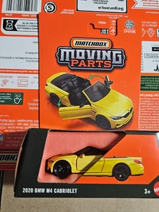 Matchbox Moving Parts 2020 BMW M4 Cabriolet Yellow 2025 U17A Case F - Picture 1 of 6