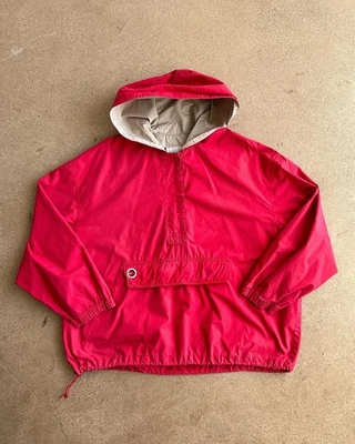 Chaqueta cortavientos vintage Express Anorak con cremallera en cuarto roja para hombre XL retro con capucha Foto 1 de 4
