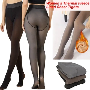 Thermo Fleece gefütterte Damen Strumpfhose hautwarm Fake Pantyhose Strümpfe dehnbar - Bild 1 von 42